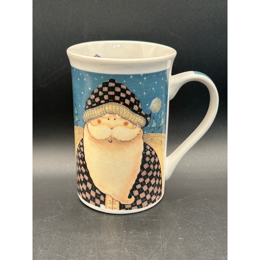 Whimsical Santa Claus Ceramic Coffee Mug Christmas Holiday Cup Old World Santa